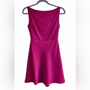 Le Lis Vibrant Red Magenta Midi Dress Silky Soft Feel